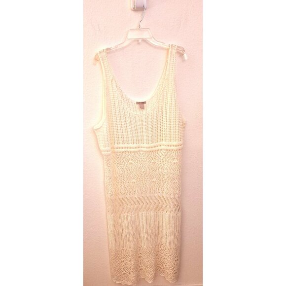 H&M Cream Mixed Pattern Crochet Tank Dress Size 3X NWOT - Picture 1 of 7